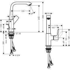 Смеситель Hansgrohe Metris 230 31087000