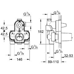 Скрытая часть термостата Grohe 34103000
