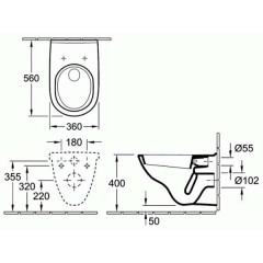 Унитаз Villeroy & Boch O.novo 5660 H1R1 подвесной