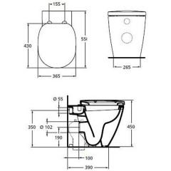 Унитаз Ideal Standard Connect E803401 приставной