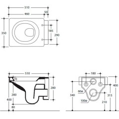 Унитаз Kerasan Cento 351401 подвесной