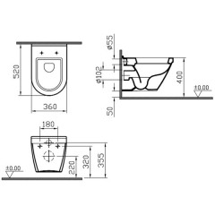 Унитаз VitrA S50 5318B003-0850 (52 см) подвесной с биде