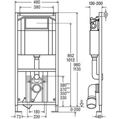 Инсталляция Viega Eco Plus 660321 + Gustavsberg Nordic 2330 + Gustavsberg жёсткое