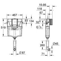 Смывной бачок Grohe Rapid SL 38661000