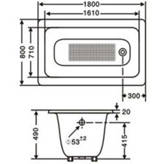 Ванна чугунная Goldman Premium 180x80 ZYA-31