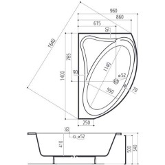 Ванна акриловая Ruben Design Viki L