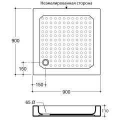 Поддон керамический Migliore ML.PDQ-28.070.BI