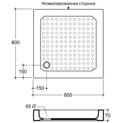 Поддон керамический Migliore ML.PDQ-28.370.BI
