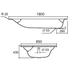 Ванна чугунная Aqualux ZYA 24C-2