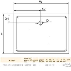 Поддон мраморный Cezares TRAY-S-AH-120/80-13-W