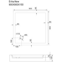 Поддон акриловый Sturm DW Erika new DW-ERIK090915-NWT-NEW 900x900x150