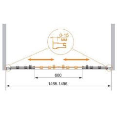 Шторка на ванну Cezares Pratico PRATICO-VF-2-150/140-P-Cr