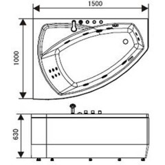 Ванна акриловая Appollo AT-9038 правая