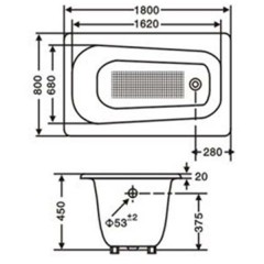Ванна чугунная Goldman Donni 180x80 с ручками