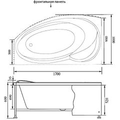 Ванна акриловая Aquanet Jersey 170x90 R
