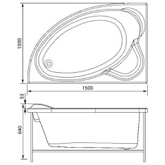 Ванна акриловая Aquanet Mayorca 150x100 L
