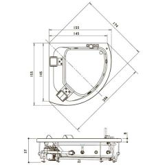 Ванна акриловая Jacuzzi Aquasoul Corner 155 Top