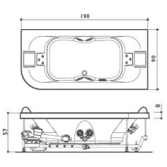 Ванна акриловая Jacuzzi Aquasoul Double Top DX