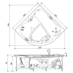 Ванна акриловая Jacuzzi Maxima Top