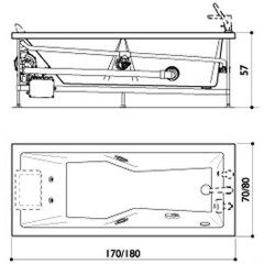 Ванна акриловая Jacuzzi Energy 170 DX