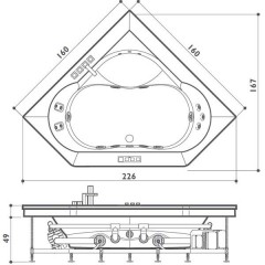 Ванна акриловая Jacuzzi Aura Corner 160