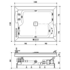Ванна акриловая Jacuzzi Aura Plus