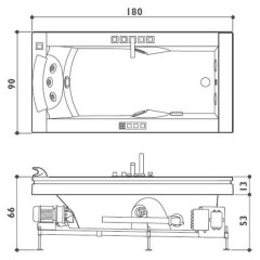 Ванна акриловая Jacuzzi Aura Uno