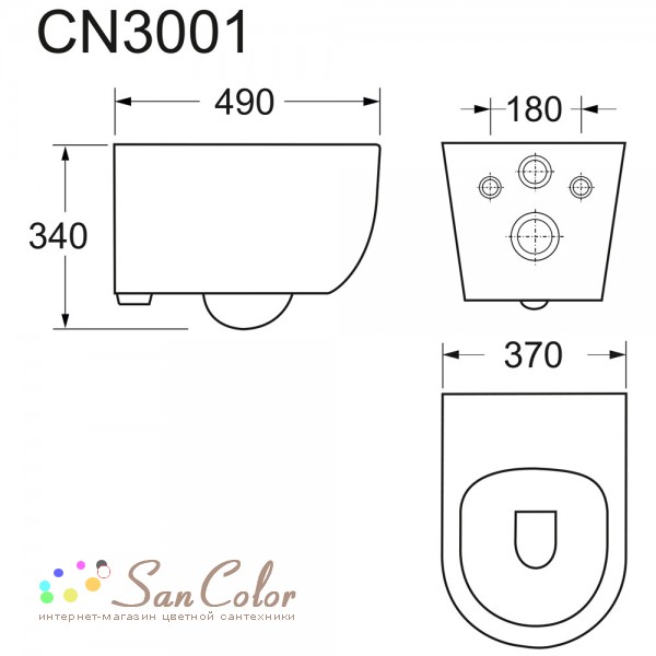 Унитаз подвесной Ceramica Nova Play CN3001 безободковый (артикул SC ...