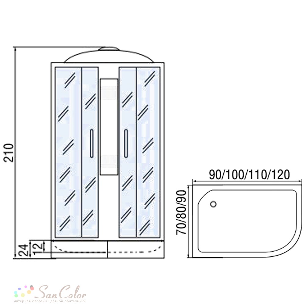 Душевая кабина Мономах 120/90/24 L (артикул SC-152109) — цена, купить ...