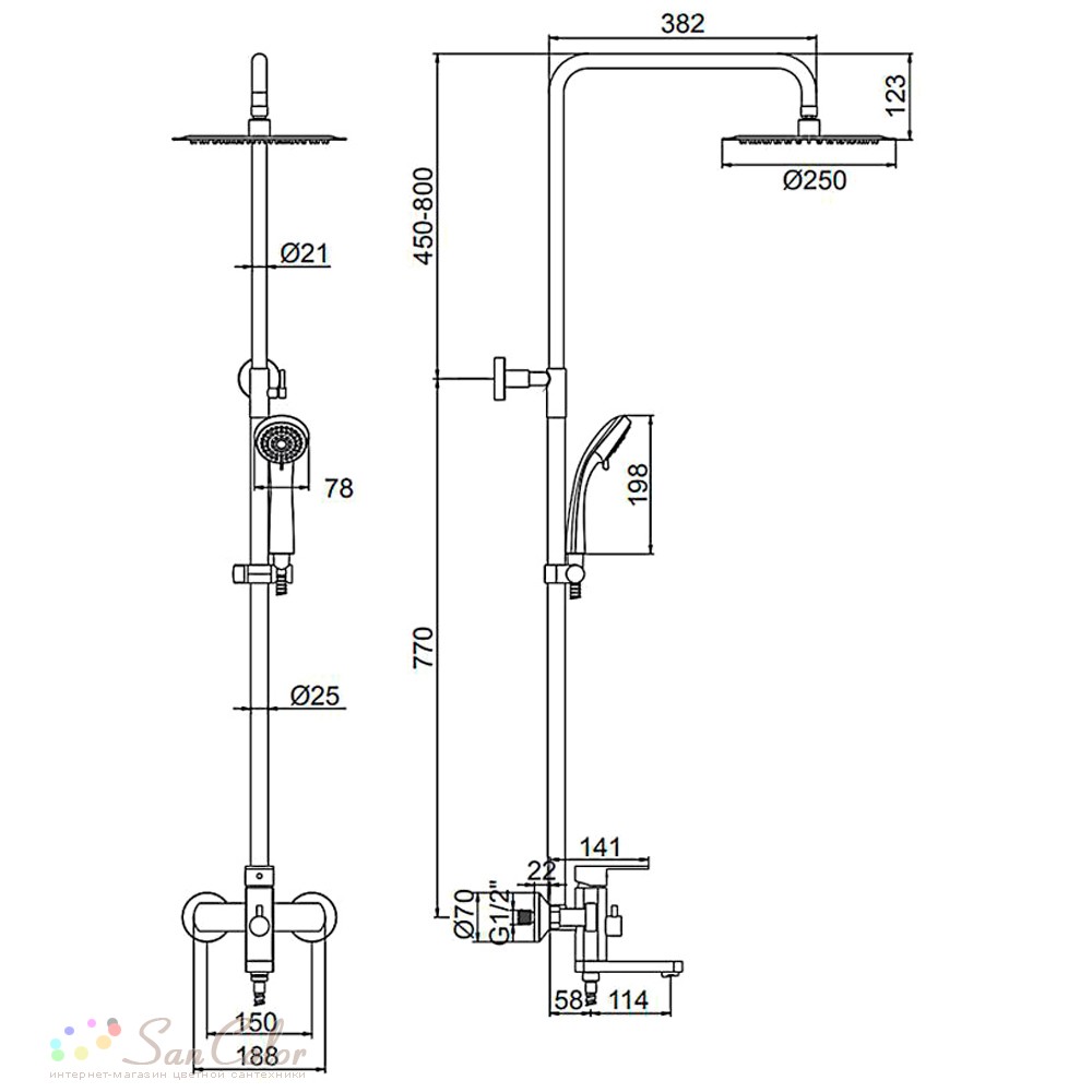 Душевая система Ledeme H716 L72416 (артикул SC-157169) — цена, купить ...