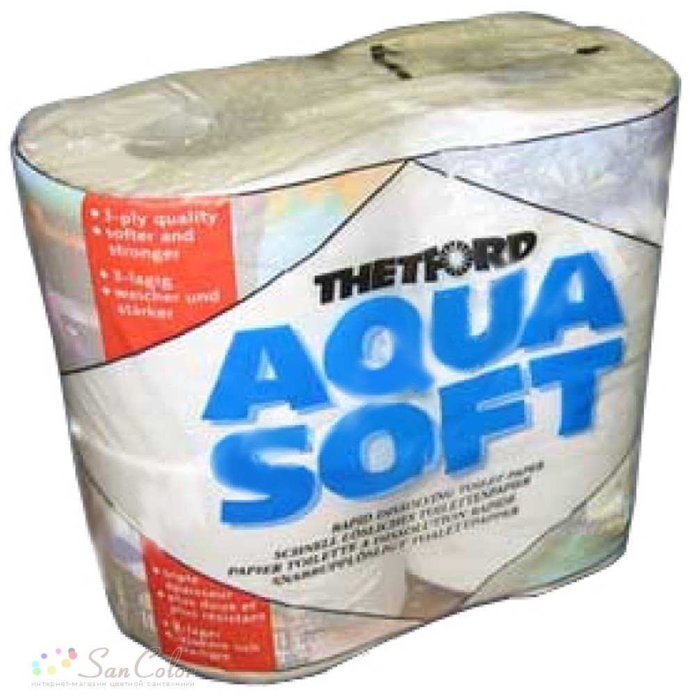 Бумага туалетная растворимая Thetford Aqua Soft 4 рулона (артикул SC ...