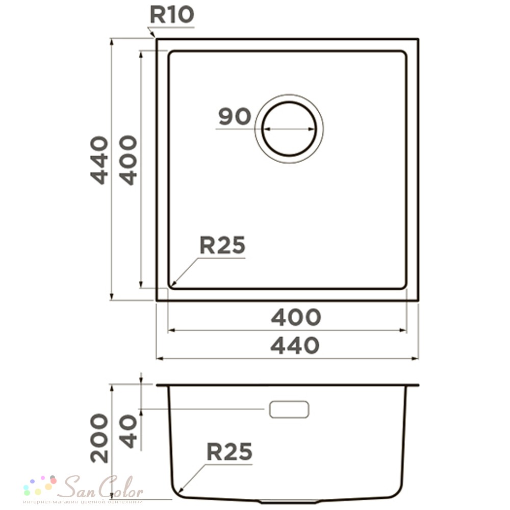 Мойка кухонная Omoikiri Tadzava 44-U/I-IN-Quadro (артикул SC-171321 ...