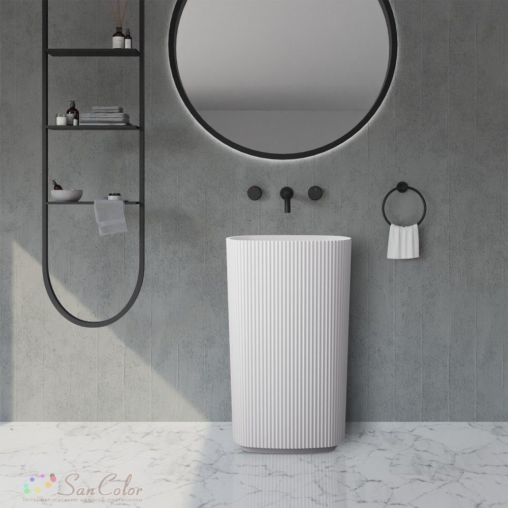 Раковина-моноблок напольная из искусственного камня Abber Stein AS2502 ...