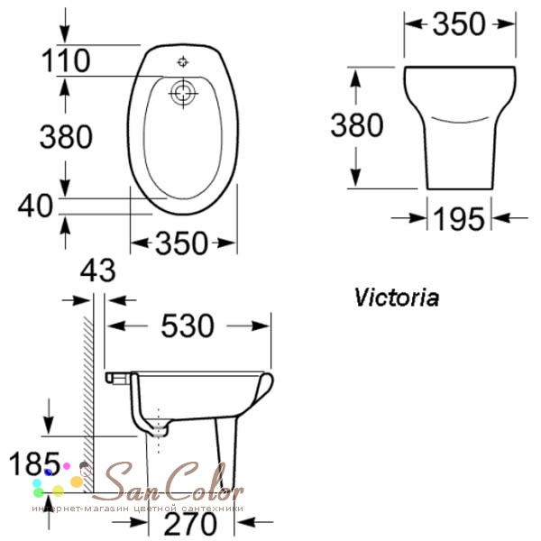 Биде Roca Victoria напольное 357390000 (без крышки) (артикул SC-102254 .