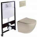 Инсталляция SantiLine SL-01/BG + унитаз SantiLine SL-5005T-BG безободковый торнадо с сиденьем