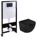 Инсталляция SantiLine SL-03 + унитаз SantiLine SL-5005T-MB безободковый торнадо с сиденьем
