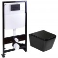 Инсталляция SantiLine SL-04 + унитаз SantiLine SL-5007T-MB безободковый торнадо с сиденьем