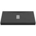 Поддон из литьевого мрамора GooDDooR Flow 160x70 чёрный