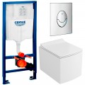 Инсталляция Grohe Rapid SL 38721001 + унитаз OWL Cube Cirkel-H OWLT190803 безободковый с сиденьем