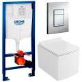 Инсталляция Grohe Rapid SL 38772001 + унитаз OWL Cube Cirkel-H OWLT190803 безободковый с сиденьем