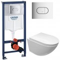 Инсталляция Grohe Rapid SL 38981000 + унитаз Cerutti Sella aria B-2376-3 безободковый с сиденьем