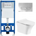 Инсталляция Cerutti CR555 + кнопка смыва CR02CH + унитаз Vettore Aria CT7190 безободковый с сиденьем