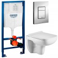 Инсталляция Grohe 38772001 + унитаз WeltWasser Kehlbach 004 GL-WT безободковый с сиденьем