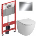 Инсталляция TECE 9400412 + унитаз Grossman GR-4455SQ безободковый торнадо с сиденьем