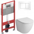 Инсталляция TECE 9400413 + унитаз Grossman GR-4455SQ безободковый торнадо с сиденьем