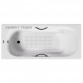 Ванна чугунная Vinsent Veron Aura VAU1707042H/VH0015BL-AS 170x70 с ручками и антискользящим покрытием