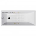 Ванна чугунная Vinsent Veron Square VSQ1407045H/VH0012GD-AS 140x70 с ручками и антискользящим покрытием