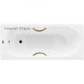 Ванна чугунная Vinsent Veron Soissons VCN1707042H/VH0015GD-AS 170x70 с ручками и антискользящим покрытием