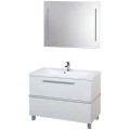 Комплект мебели Акватон Турин 100 белый c серебристой панелью
